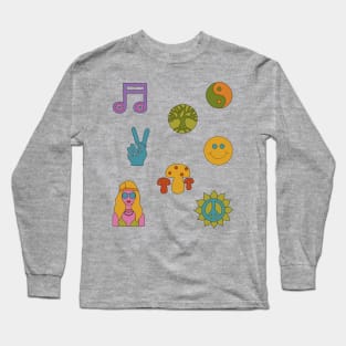 1960s Stickers Long Sleeve T-Shirt